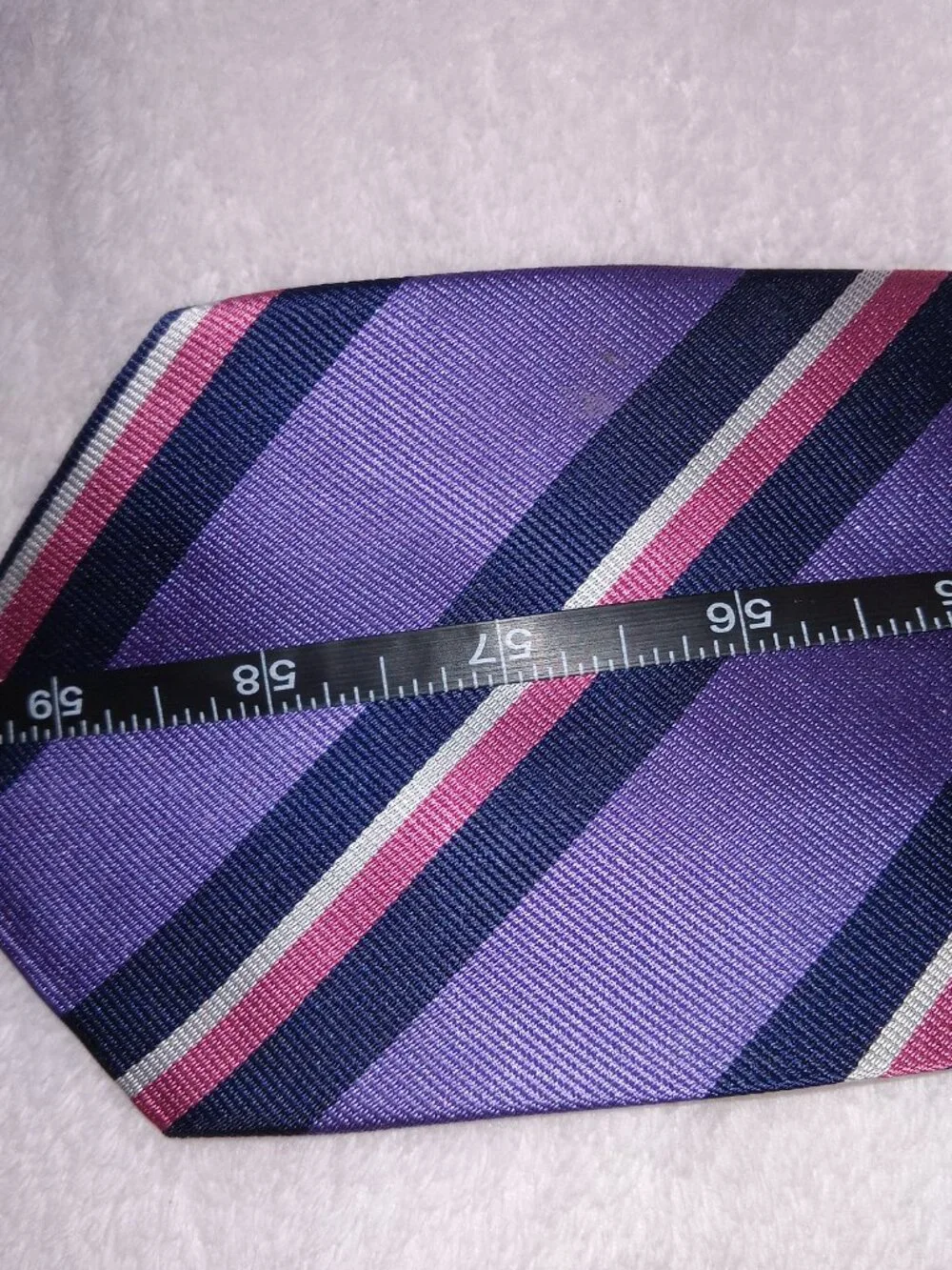 Vintage Brooks Brothers Makers Tie Made in USA Purple Striped Silk Necktie Class
